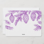 紫の松のクリスマスジョイフォト シーズンカード (裏面)