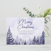 紫の松の木のクリスマス企業ののビジネスロゴ シーズンカード (スタンド正面)