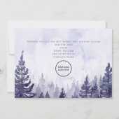 紫の松の木のクリスマス企業ののビジネスロゴ シーズンカード (裏面)