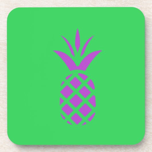 紫の松りんご緑。 コースター (正面)