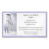 紫の松葉杖シニアイ気にンシュメント医療 マグネット名刺 (正面)