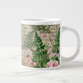 紫の果実とバラオンニュースプリントEphemera ジャンボコーヒーマグカップ (右)