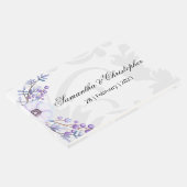 紫の果実と灰色のダマスクの結婚式 ゲストブック (コーナー)