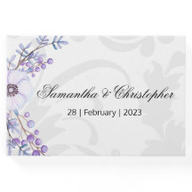 紫の果実と灰色のダマスクの結婚式