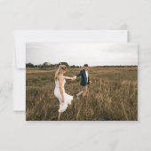 紫の果実の緑葉のモノグラム結婚写真 セーブザデート (裏面)