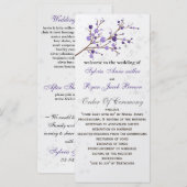 紫の果実エレガント冬の結婚式 プログラム (正面/裏面)