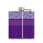 紫の染め模様をパーソナライズするチックヒップフラスコ フラスク (裏面)