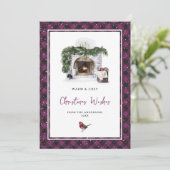 紫の格子水の色クリスマスの願い シーズンカード (スタンド正面)