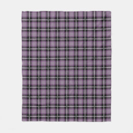 紫の格子縞の完璧 フリースブランケット