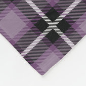 紫の格子縞の完璧 フリースブランケット (角)