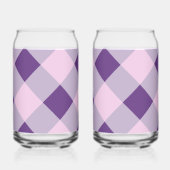 紫の格子縞 ガラス缶 (正面)