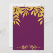 紫の桑の金ゴールド紅葉sweet sixteen 招待状 (裏面)