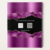 紫の梅の黒の瑪瑙の大理石名スクリプト2023 プランナー手帳 (裏面)