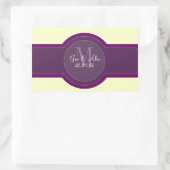 紫の梅クリーム結婚のワインラベル 長方形シール (バッグ)