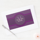 紫の梅結婚のワインラベル 長方形シール (封筒)