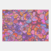 紫の植物性イラストレーションの模様  ラッピングペーパーシート (正面3)