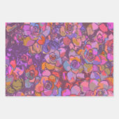 紫の植物性イラストレーションの模様  ラッピングペーパーシート (正面2)