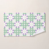 紫の植物風呂タオル バスタオルセット (ハンドタオル)