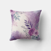 紫の楽しいフローラアクセント装飾用クッション クッション (裏面)