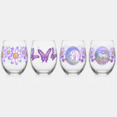 紫の楽園 ステムなしワイングラス (左)