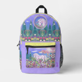 紫の楽園 プリントバックパック (正面)