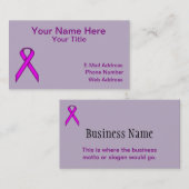 紫の標準リボン 名刺 (正面/裏面)