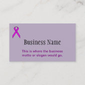 紫の標準リボン 名刺 (裏面)