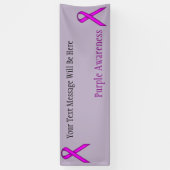 紫の標準リボン 横断幕 (縦)