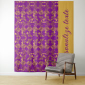 紫の模様にシックな黄金色の花 カスタマイズ |  タペストリー (インサイチュ)