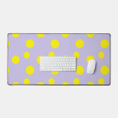 紫の模様に黄色の円 デスクマット (キーボード&マウス)