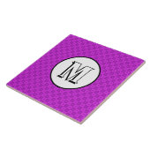 紫の模様のモノグラムの円と正方形 タイル (側面)