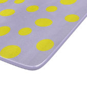 紫の模様の黄色の円 カッティングボード (角)