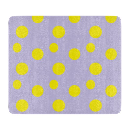 紫の模様の黄色の円 カッティングボード (正面)