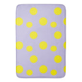 紫の模様の黄色の円 バスマット (正面縦)