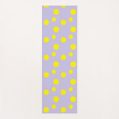 紫の模様の黄色の円 ヨガマット (正面)