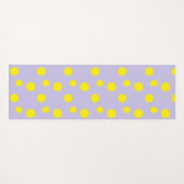 紫の模様の黄色の円 ヨガマット (正面(横))