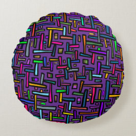 紫の模様 ラウンドクッション