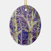 紫の樺の木の木 セラミックオーナメント (右)