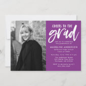 紫の歓声をあげて 卒業生を祝う スクリプト 卒業パーティー 招待状 (正面)