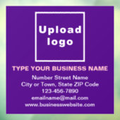 紫の正方形の窓の上にビジネスブランド ウィンドウサイン (シート3)