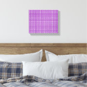 紫の正方形メッシュグリッドパターン キャンバスプリント (インサイチュ (寝室))