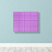 紫の正方形メッシュグリッドパターン キャンバスプリント (インサイチュ (ウッドフロア))