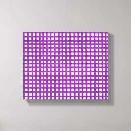 紫の正方形メッシュグリッドパターン キャンバスプリント