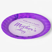 紫の母の日柄 ペーパープレート (アングル)