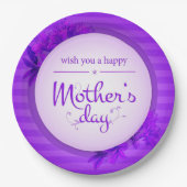 紫の母の日柄 ペーパープレート (正面)