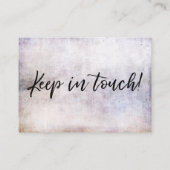 紫の毛に書かれた「引っ越しました」の手書グランジき 名刺 (裏面)