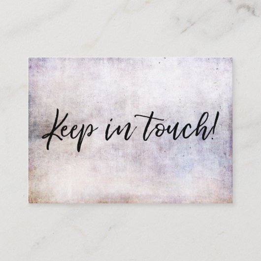 紫の毛に書かれた「引っ越しました」の手書グランジき 名刺 (裏面)