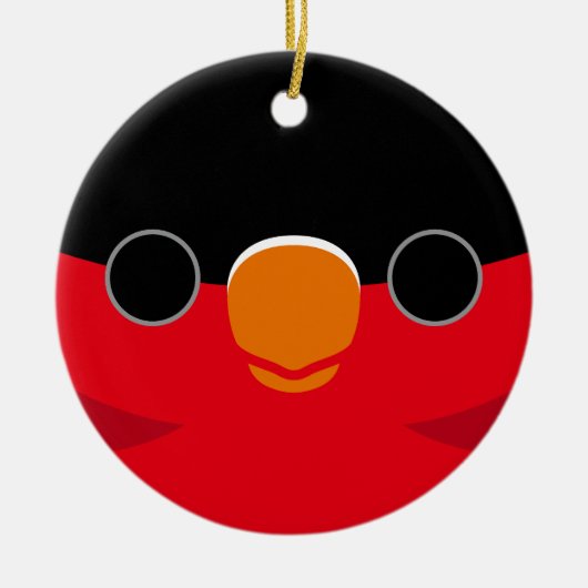 紫の毛の生えた顔 セラミックオーナメント (正面)