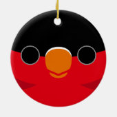 紫の毛の生えた顔 セラミックオーナメント (裏面)