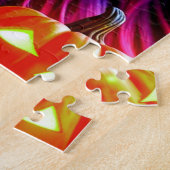 紫の毛を持つハロウィーンの良い魔女 ジグソーパズル (側面)